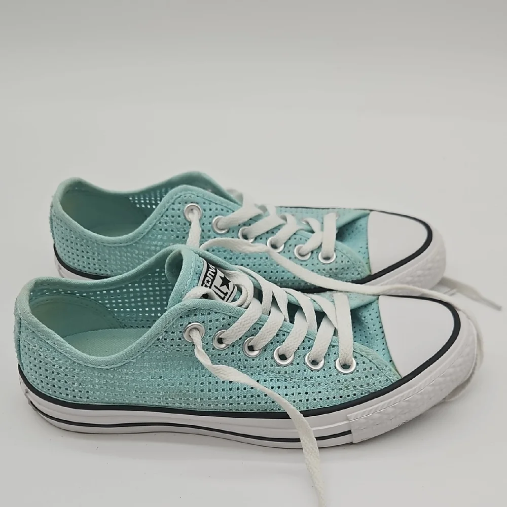 Converse All-Star Perforated Aqua Low-Top Sneakers Size 7 - Picture 14 of 14